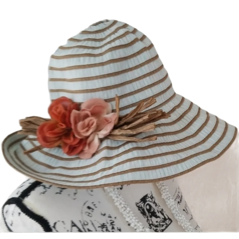 Something Special Ribbon sun Hat with flowers